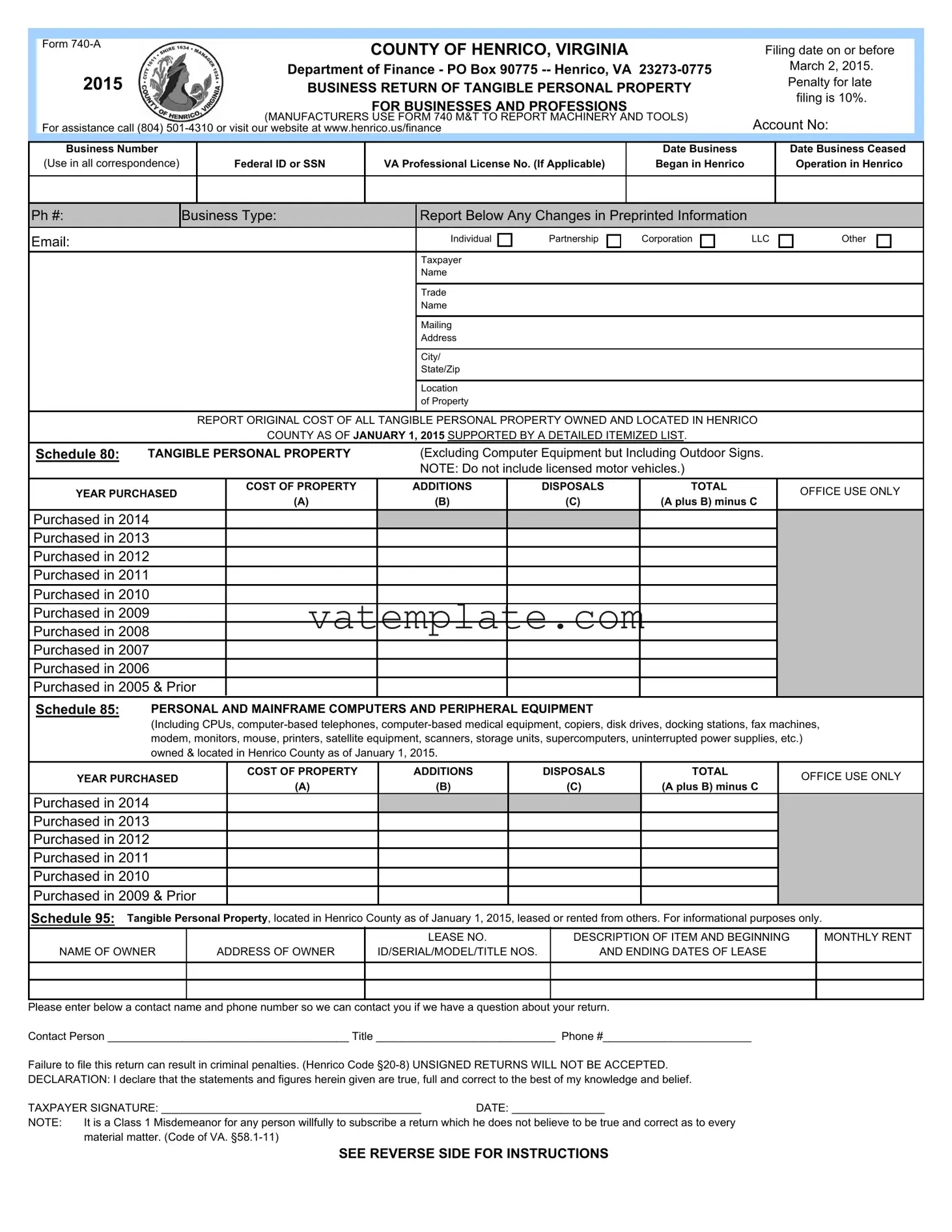 Fill Out a Valid 740 A Virginia Template