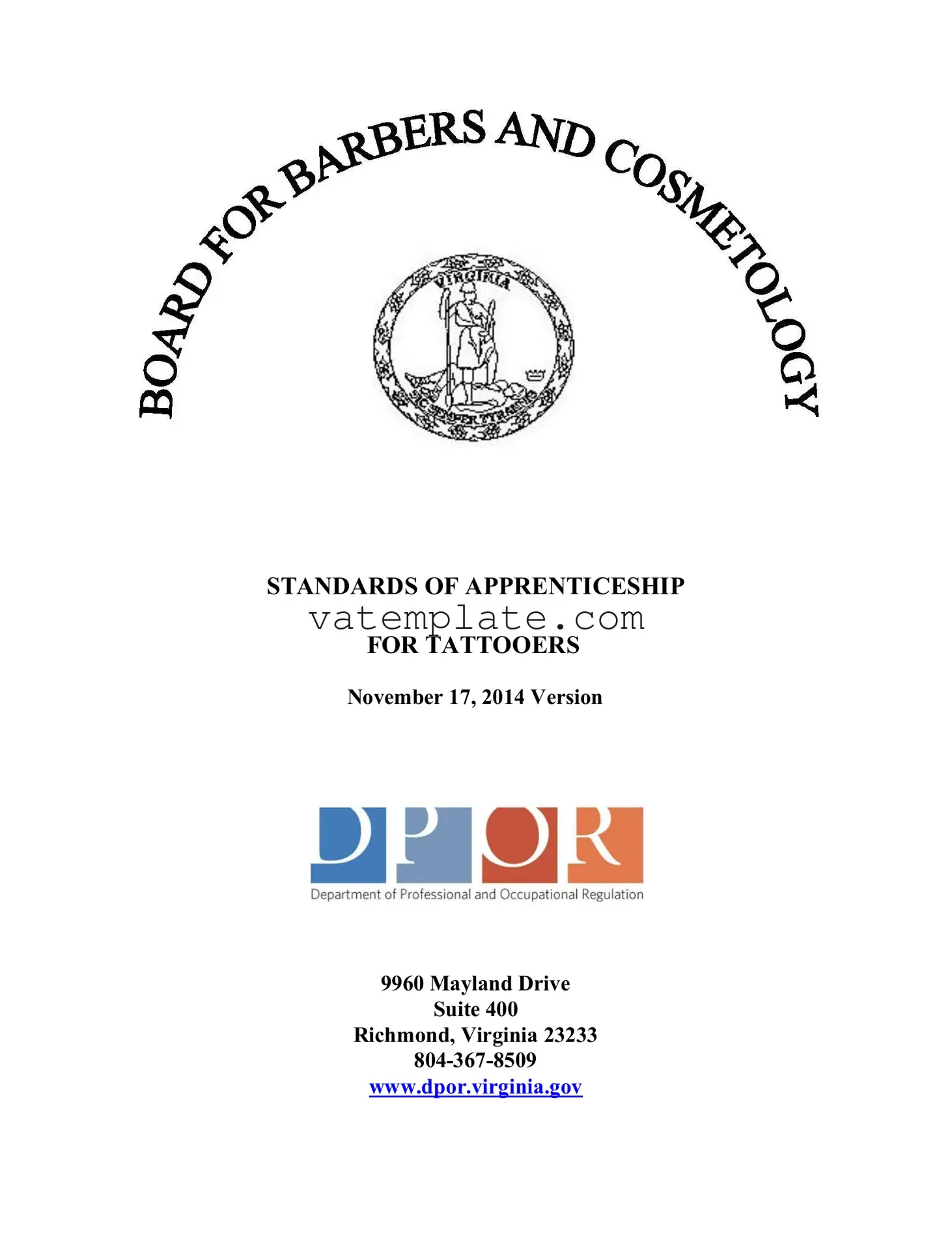 Fill Out a Valid How To Get A Tattoo License In Virginia Template