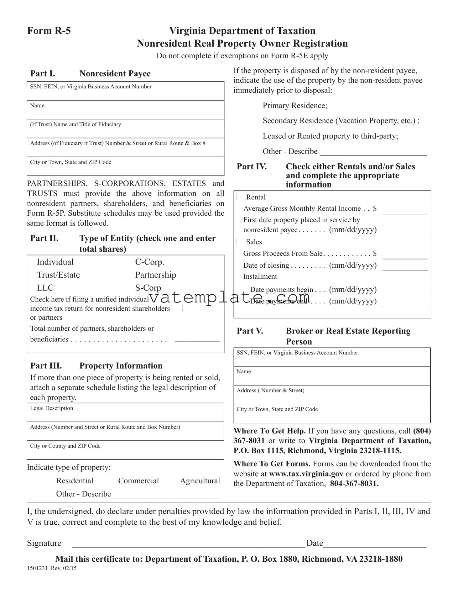 Fill Out a Valid R 5 Virginia Template