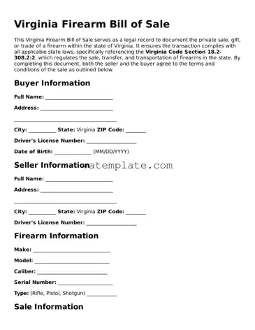 Attorney-Approved  Firearm Bill of Sale Template for Virginia