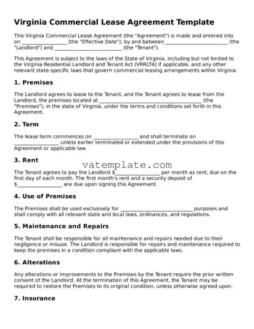 Attorney-Approved  Commercial Lease Agreement Template for Virginia