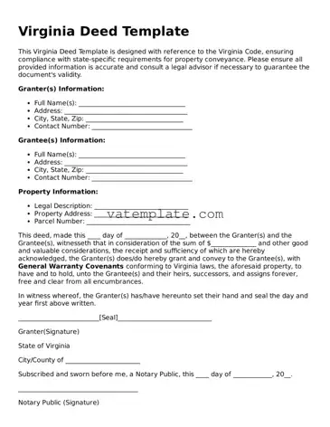 Attorney-Approved  Deed Template for Virginia