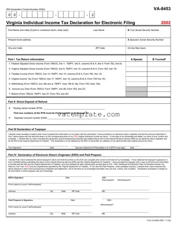Fill Out a Valid Virginia Va 8453 Template