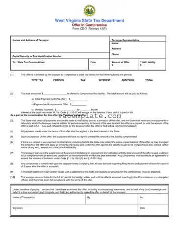 Fill Out a Valid West Virginia Cd 3 Template