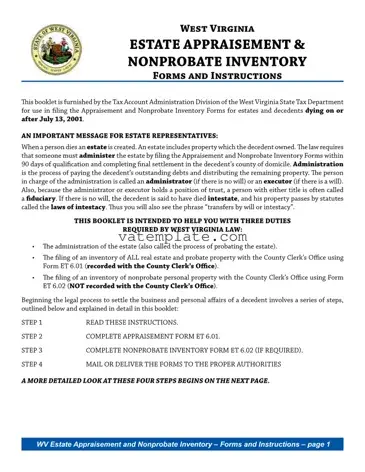 Fill Out a Valid West Virginia Estate Template