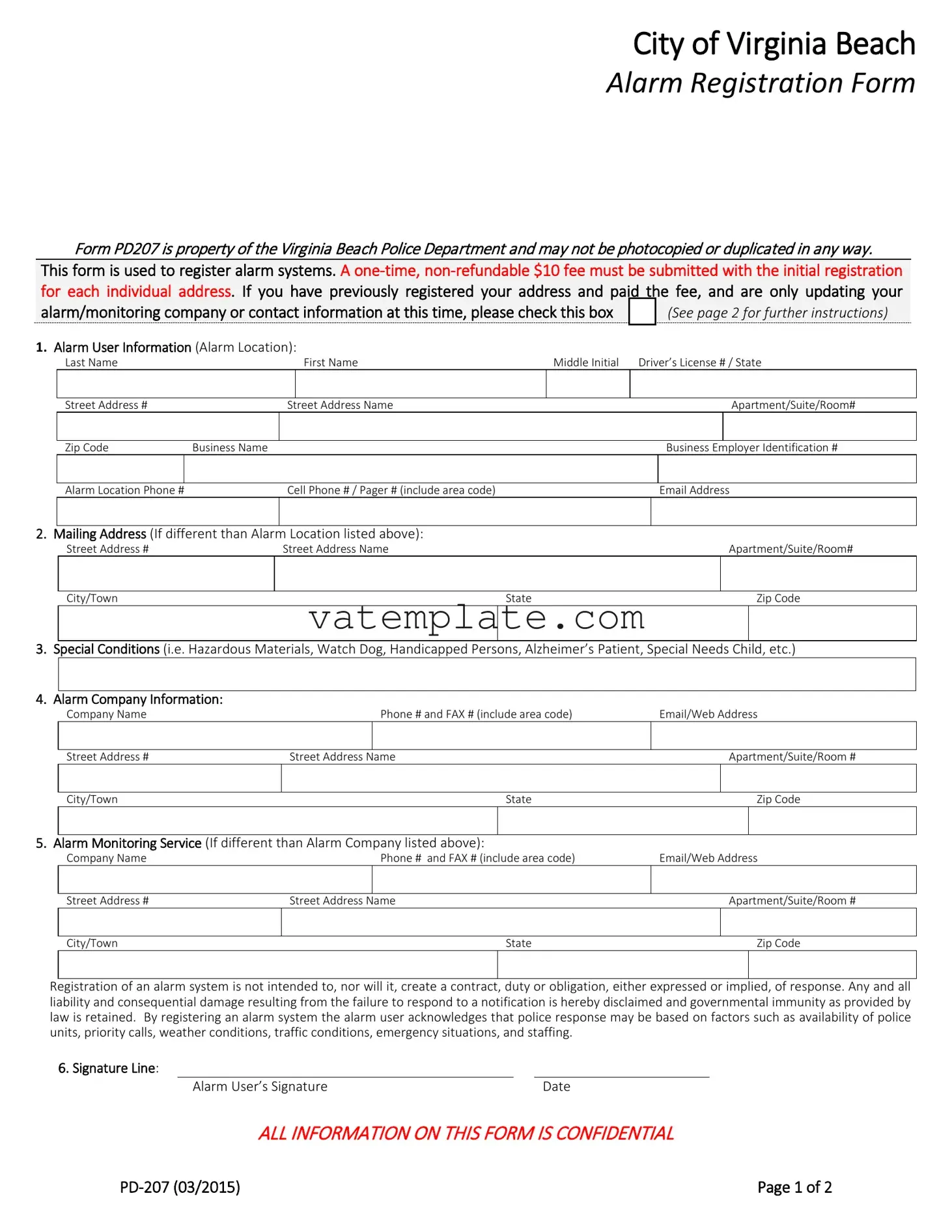 Fill Out a Valid Virginia Pd 207 Template