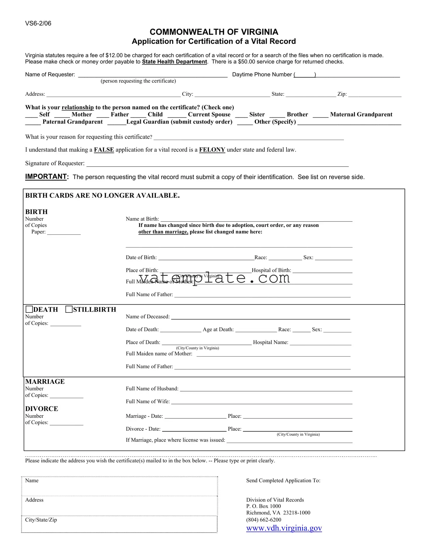 Fill Out a Valid Vs 6 Virginia Template